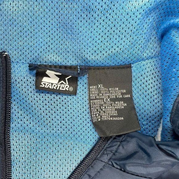 Starter Jacket Mens Sz Large Vintage Two Tone Blue Full Zip Athletic Windbreaker - Picture 10 of 11
